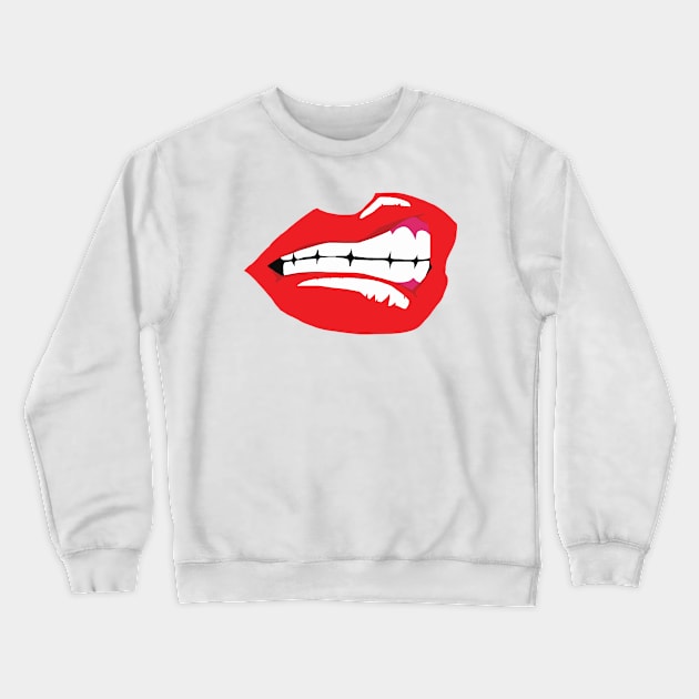 Bare your teeth Crewneck Sweatshirt by kndroguecrafts